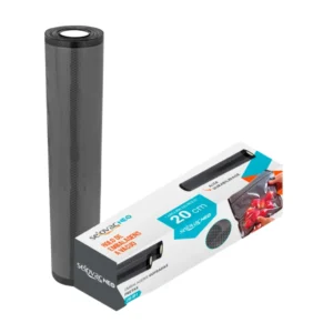 Bobina Gofrada para Seladora a Vácuo Portátil 20 x 500 cm Transparente e Preto Selovac LNS-RP1