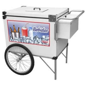 Carrinho de Bebidas Branco com Rodas de Bicicleta Cefaz BL34P/GS