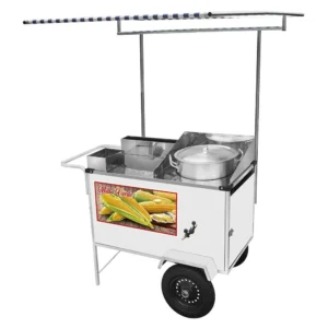 Carrinho de Milho Verde Luxo Branco com Rodas Pneumáticas e Toldo Cefaz BL24P/T