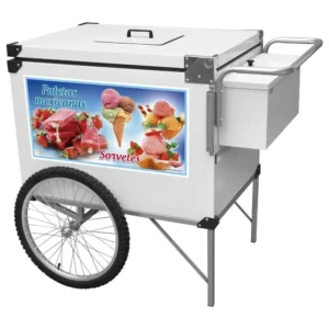 Carrinho de Sorvete Branco com Rodas de Bicicleta Cefaz BL34P/GS
