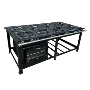 Fogão Industrial de Centro 8 Bocas Duplas com Forno 100 Litros Cefaz Gold Baixa Pressão