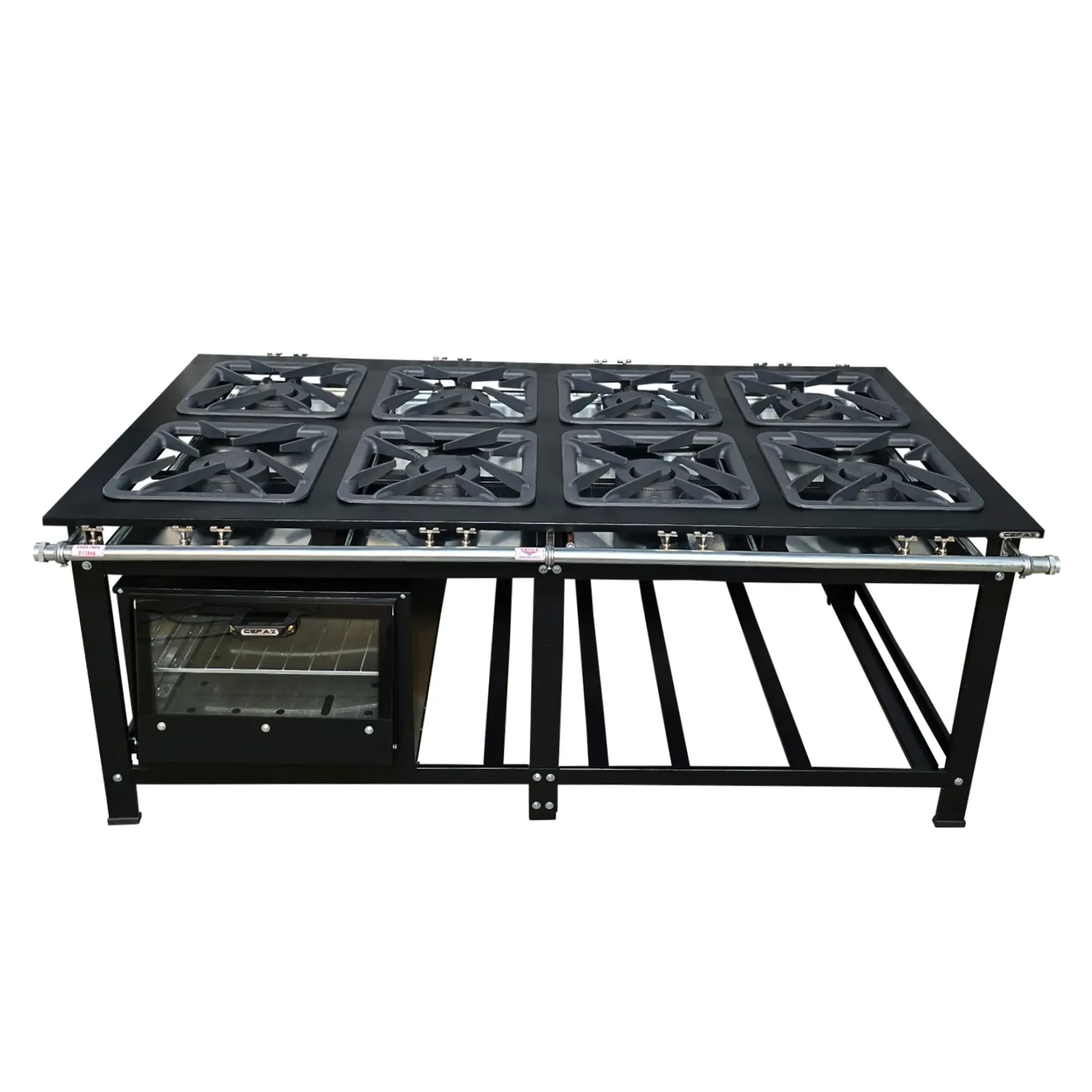 Fogão Industrial de Centro 8 Bocas Duplas com Forno 100 Litros Cefaz Gold Baixa Pressão - imagem 2