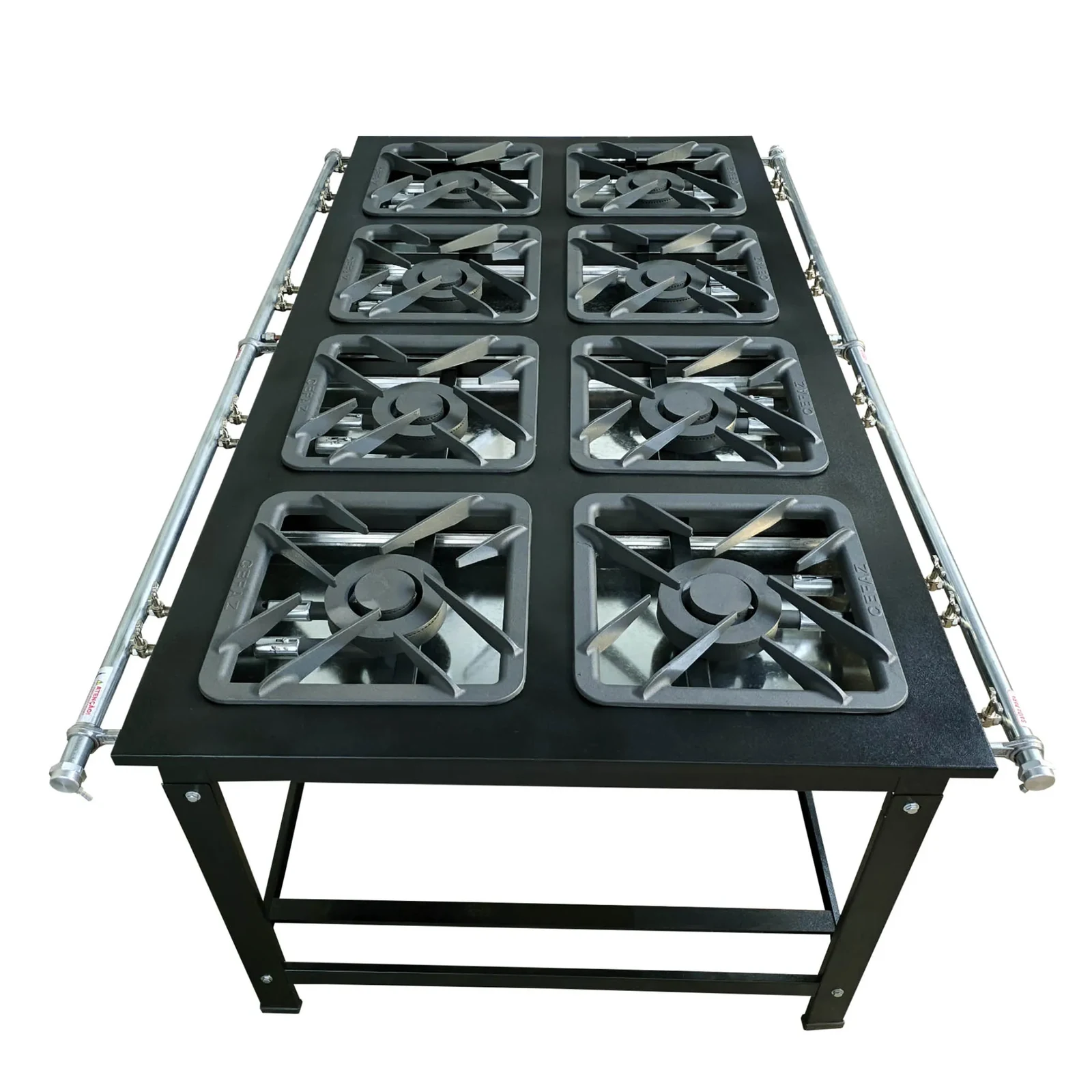 Fogão Industrial de Centro 8 Bocas Duplas com Forno 100 Litros Cefaz Gold Baixa Pressão - imagem 3