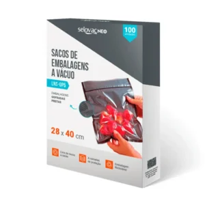 Saco Gofrado para Seladora a Vácuo 28 x 40 cm Transparente e Preto Selovac LNS-GP5 - Caixa com 100 Unidades