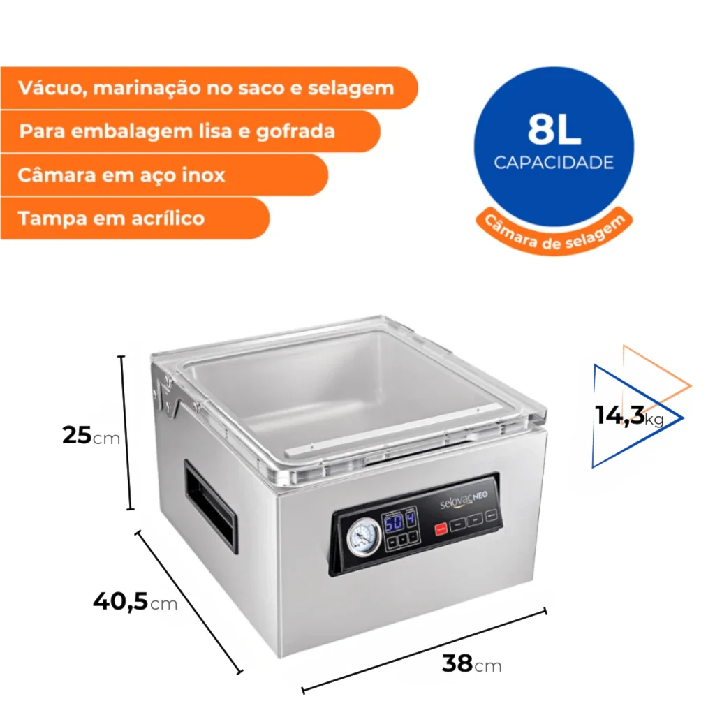 Seladora a Vácuo com Câmara Selovac Neo LNS80 380 W 127 V - imagem 2