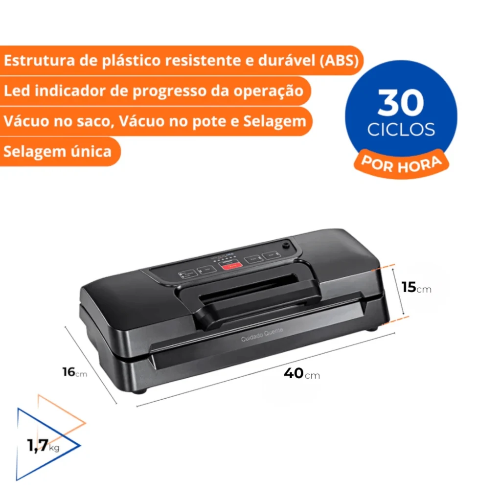 Seladora a Vácuo Portátil Selovac Neo LNS600 220 V - 30 Ciclos por Hora - imagem 2