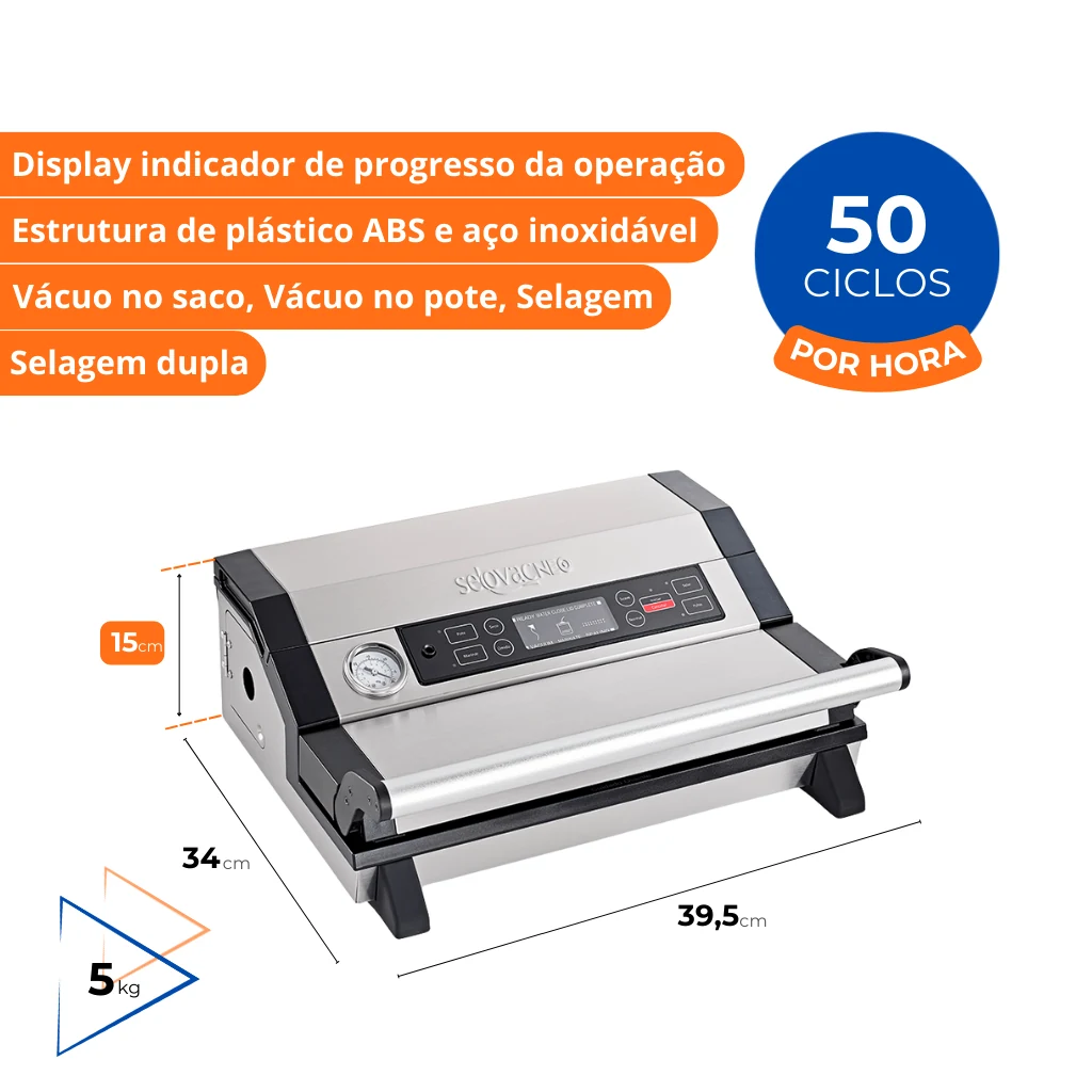 Seladora a Vácuo Portátil Selovac Neo LNS800 127 V - 50 Ciclos por Hora - imagem 2